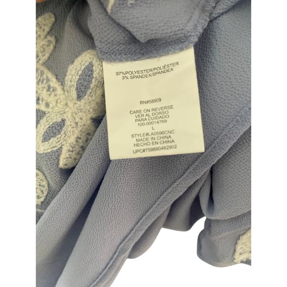 Gibson Latimier Crepe Pastel Purple Embroidered & Beaded Blouse Size‎ Large - Picture 8 of 10